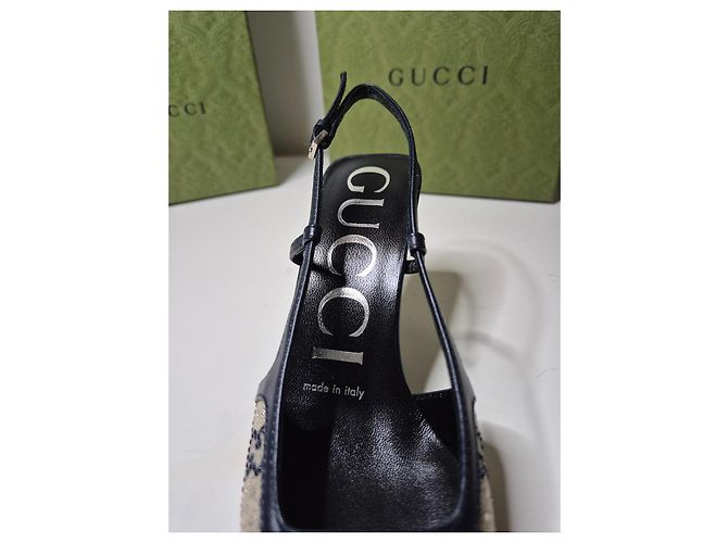 Gucci Slinback Pumps Schwarz Monogramm Canvas - Ansicht 9