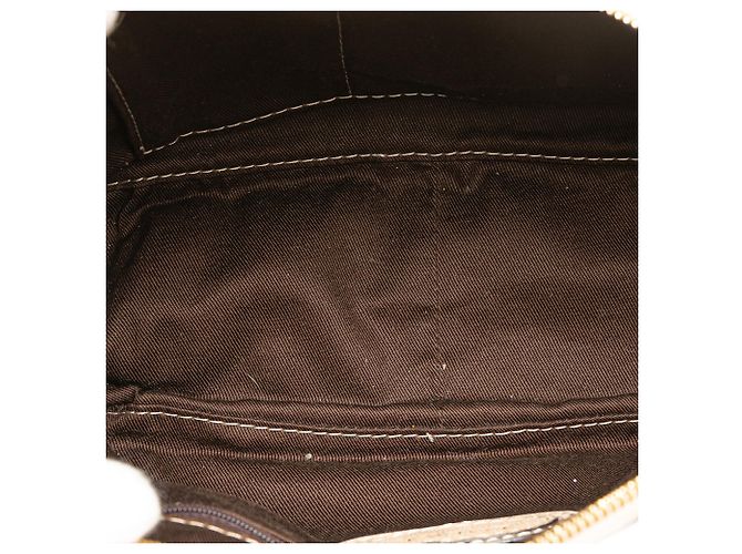 Borsa a mano mini Anagram in pelle marrone LOEWE con frange Beige - vista 4