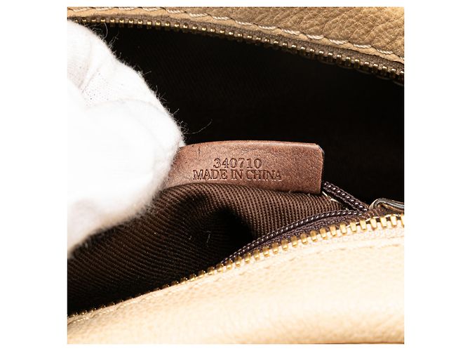 Borsa a mano mini Anagram in pelle marrone LOEWE con frange Beige - vista 6