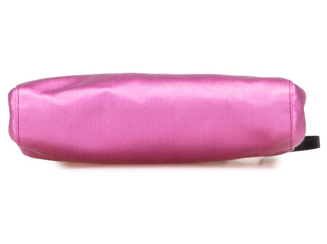 Clutch in raso rosa Miu Miu con chiusura a tracolla - vista 3