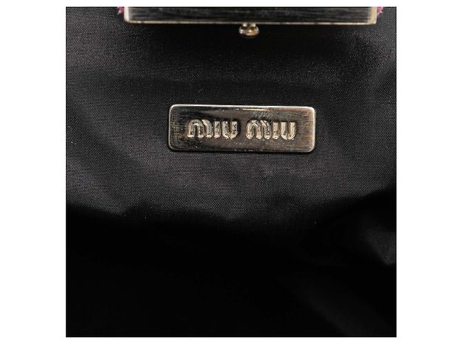 Clutch in raso rosa Miu Miu con chiusura a tracolla - vista 5