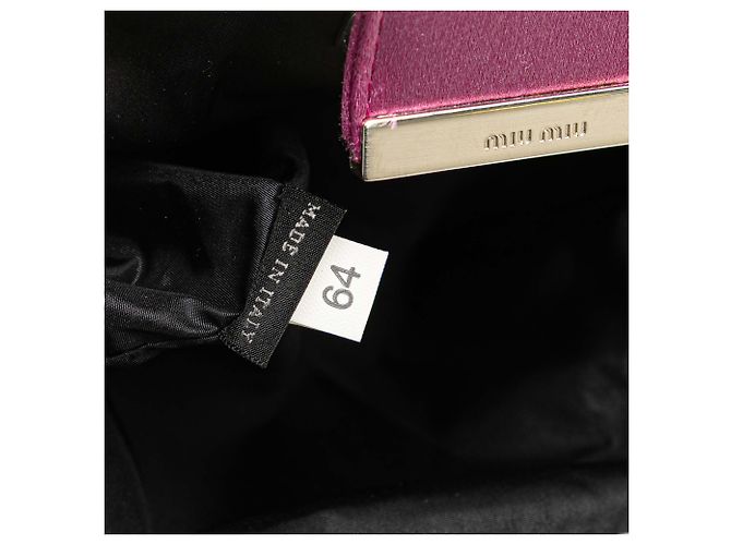 Clutch in raso rosa Miu Miu con chiusura a tracolla - vista 6