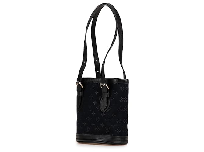 Bucket Secchiello Mini Satin Nero Monogramma Louis Vuitton - vista 2