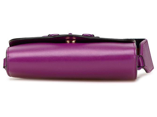 Gucci Mini Borsa in Pelle Viola Horsebit 1955 Web Crossbody Porpora - vista 3