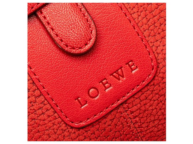 Borsa Senda in nubuck rosso LOEWE - vista 10