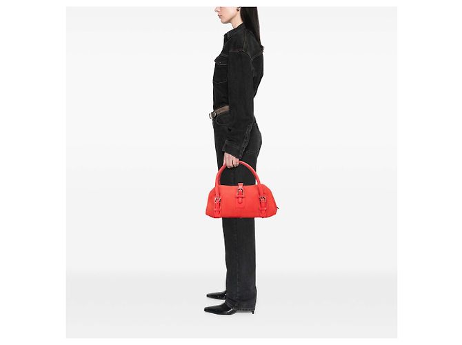 Borsa Senda in nubuck rosso LOEWE - vista 13