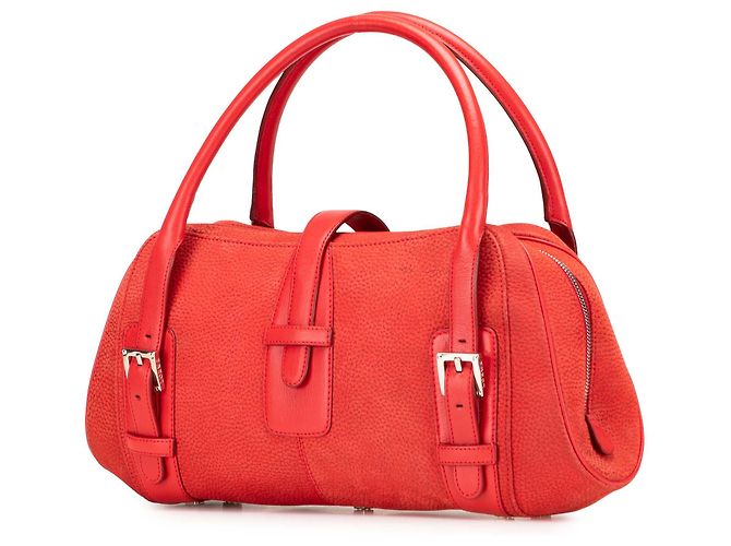 Borsa Senda in nubuck rosso LOEWE - vista 2