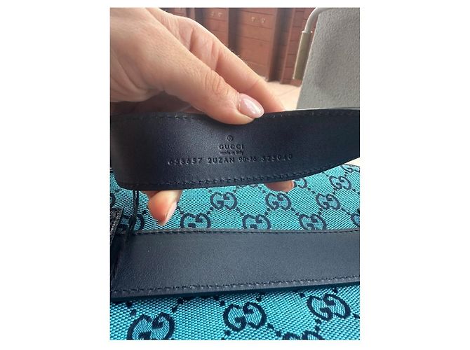 Marsupio Gucci blu navy in cotone - vista 6
