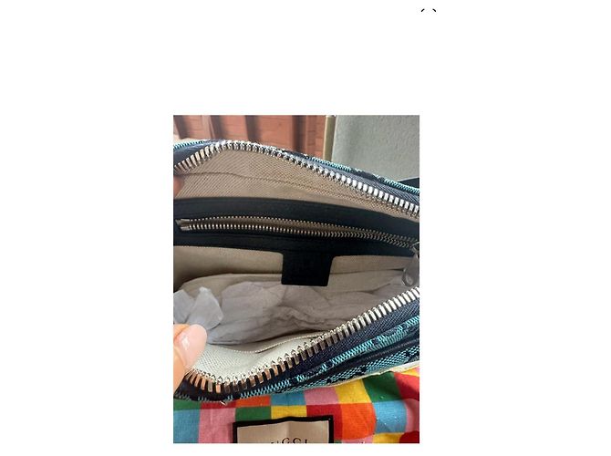 Marsupio Gucci blu navy in cotone - vista 8