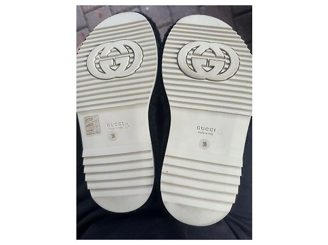 Mules à talons compensés Gucci noir en polyester taille 36 - vue 4