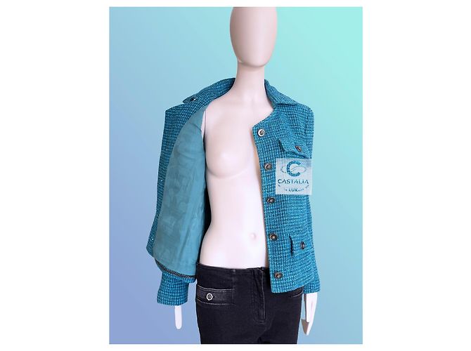Chanel Lesage Riviera Sky Tweedjacke 2023 36 FR Türkis - Ansicht 11