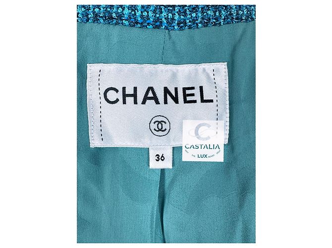 Chanel Lesage Riviera Sky Tweedjacke 2023 36 FR Türkis - Ansicht 13