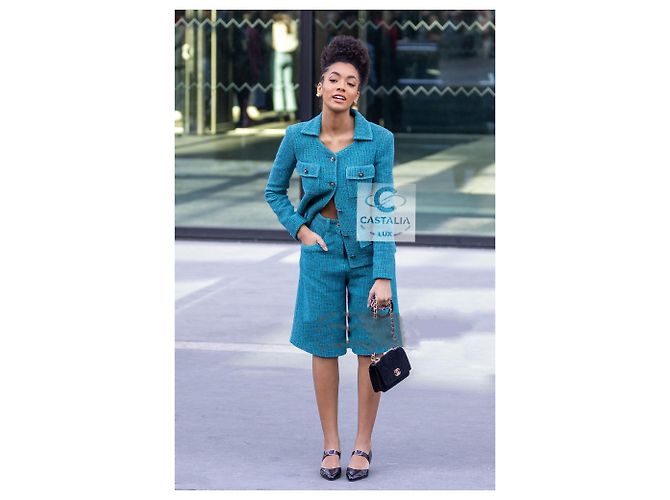 Chanel Lesage Riviera Sky Tweedjacke 2023 36 FR Türkis - Ansicht 15
