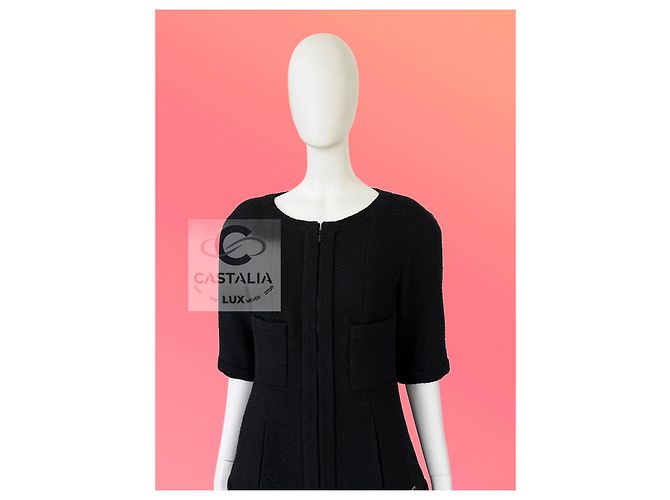 Chanel Schwarze Tweedjacke Supermarkt-Kollektion 38 FR - Ansicht 10