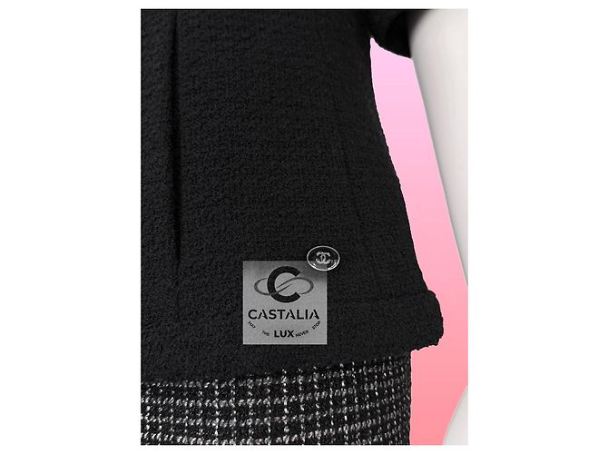 Chanel Schwarze Tweedjacke Supermarkt-Kollektion 38 FR - Ansicht 7