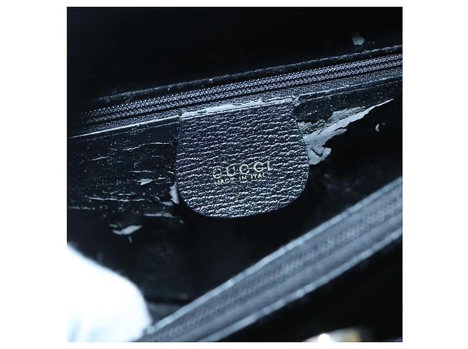 Borsa a mano in pelle Gucci Bamboo nera e oro 002 2853 0260 0 Auth mr1336 Nero D'oro - vista 18