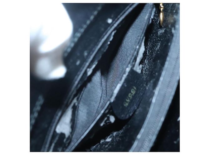 Borsa a mano in pelle Gucci Bamboo nera e oro 002 2853 0260 0 Auth mr1336 Nero D'oro - vista 21