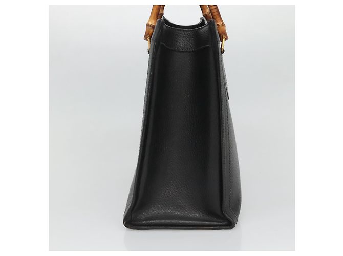 Borsa a mano in pelle Gucci Bamboo nera e oro 002 2853 0260 0 Auth mr1336 Nero D'oro - vista 3