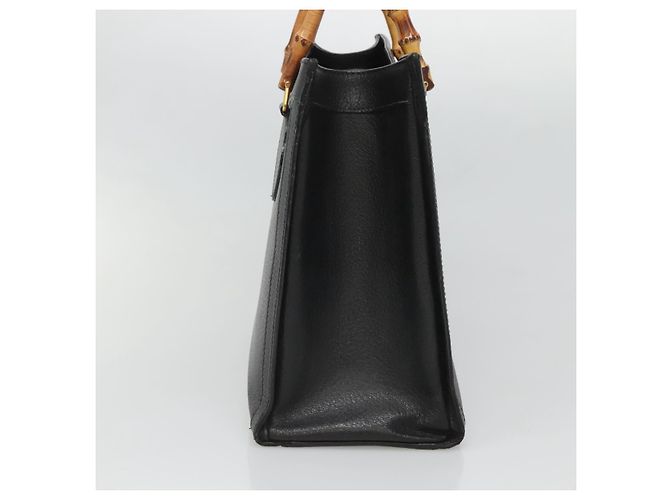 Borsa a mano in pelle Gucci Bamboo nera e oro 002 2853 0260 0 Auth mr1336 Nero D'oro - vista 4