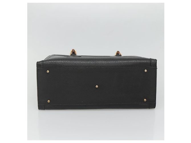 Borsa a mano in pelle Gucci Bamboo nera e oro 002 2853 0260 0 Auth mr1336 Nero D'oro - vista 5