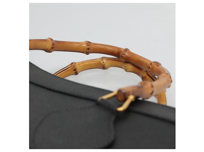 Borsa a mano in pelle Gucci Bamboo nera e oro 002 2853 0260 0 Auth mr1336 Nero D'oro - vista 8