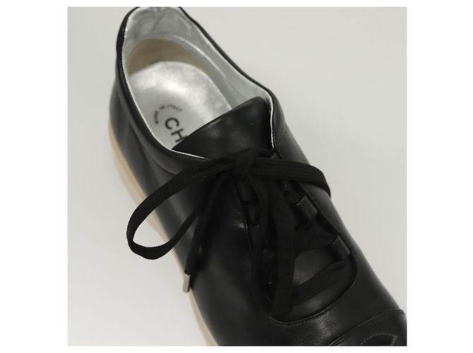 Sneakers CHANEL in pelle di agnello 39 Nero CC Auth BA2712 - vista 14