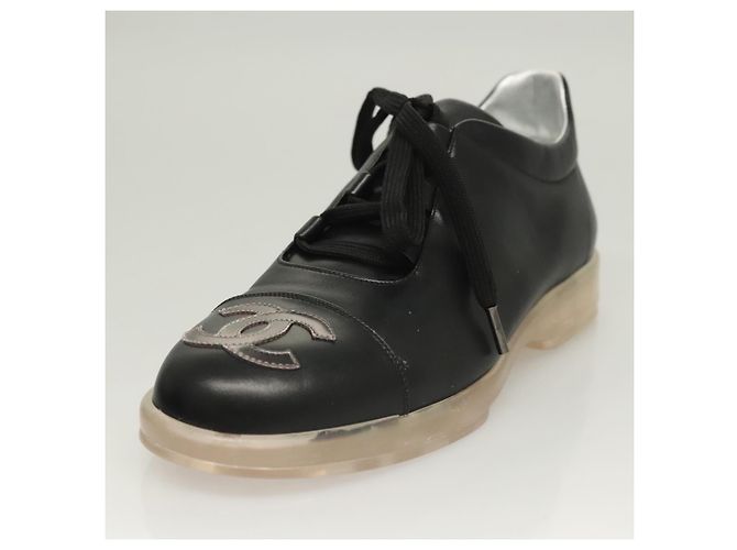 Sneakers CHANEL in pelle di agnello 39 Nero CC Auth BA2712 - vista 19