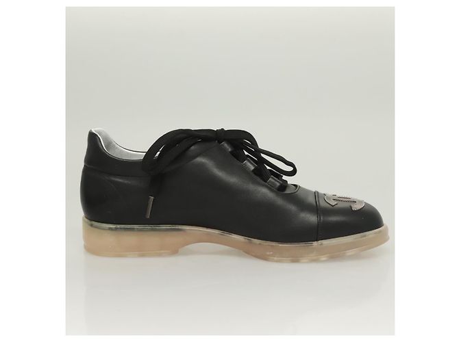 Sneakers CHANEL in pelle di agnello 39 Nero CC Auth BA2712 - vista 21