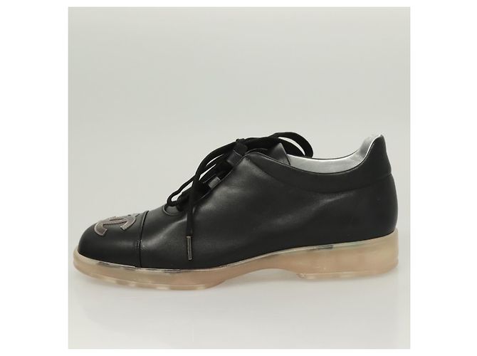 Sneakers CHANEL in pelle di agnello 39 Nero CC Auth BA2712 - vista 22