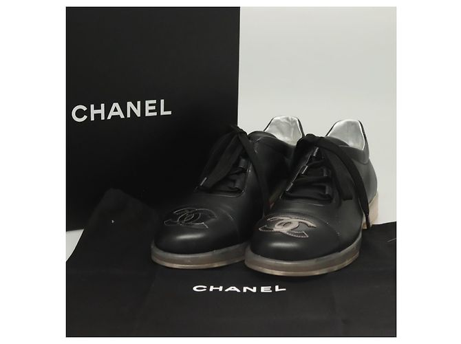 Sneakers CHANEL in pelle di agnello 39 Nero CC Auth BA2712 - vista 35