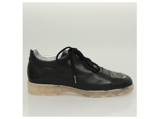 Sneakers CHANEL in pelle di agnello 39 Nero CC Auth BA2712 - vista 4