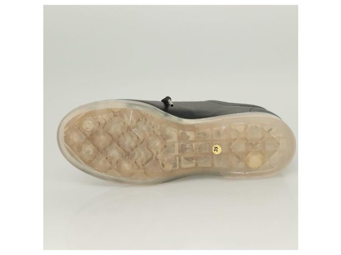 Sneakers CHANEL in pelle di agnello 39 Nero CC Auth BA2712 - vista 7