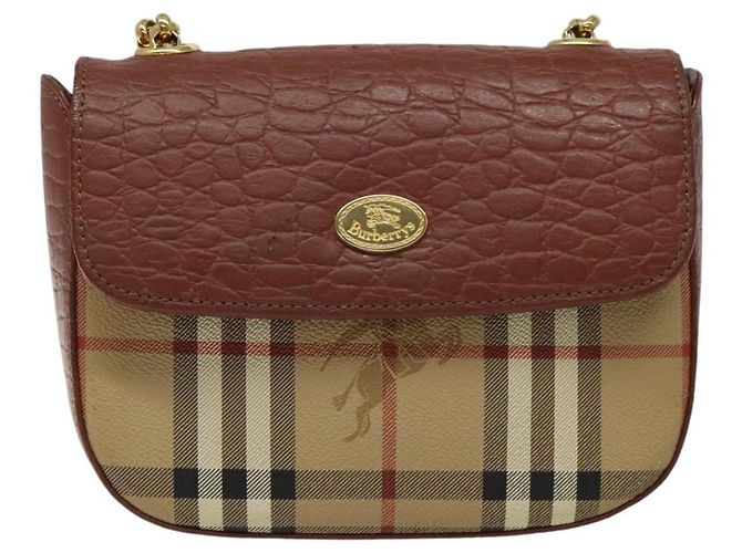 Autre Marque Borsa a spalla Burberrys Nova Check PVC Beige Oro Auth 124690 D'oro - vista 13