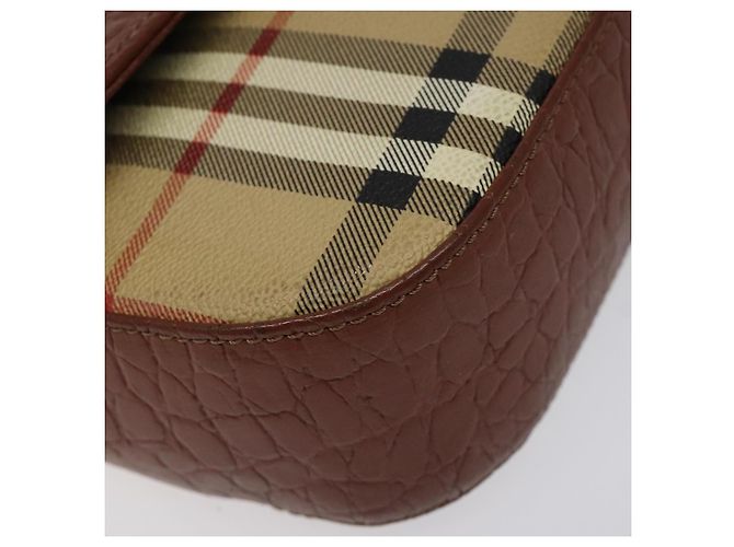 Autre Marque Borsa a spalla Burberrys Nova Check PVC Beige Oro Auth 124690 D'oro - vista 14