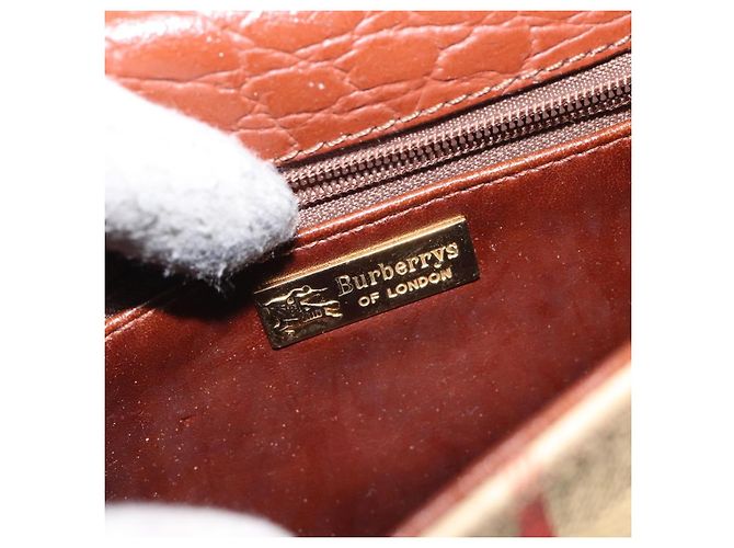 Autre Marque Borsa a spalla Burberrys Nova Check PVC Beige Oro Auth 124690 D'oro - vista 18