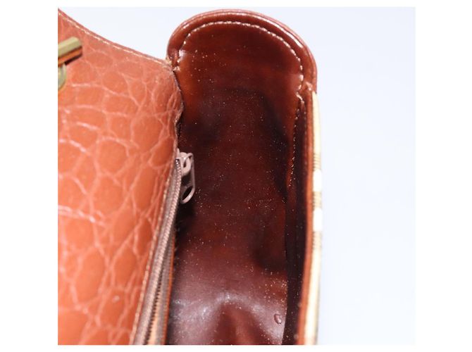 Autre Marque Borsa a spalla Burberrys Nova Check PVC Beige Oro Auth 124690 D'oro - vista 19