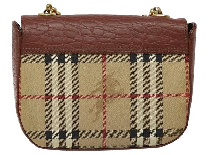 Autre Marque Borsa a spalla Burberrys Nova Check PVC Beige Oro Auth 124690 D'oro - vista 2