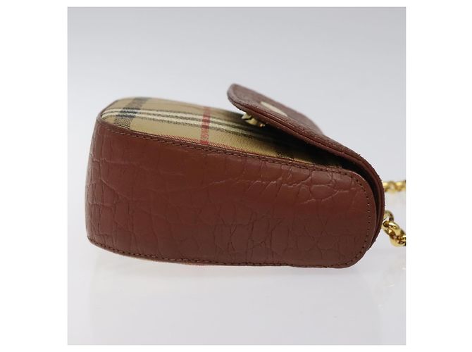 Autre Marque Borsa a spalla Burberrys Nova Check PVC Beige Oro Auth 124690 D'oro - vista 3