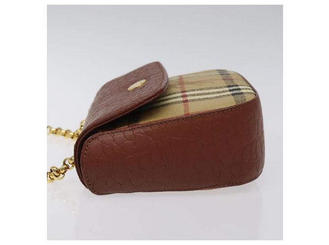 Autre Marque Borsa a spalla Burberrys Nova Check PVC Beige Oro Auth 124690 D'oro - vista 4