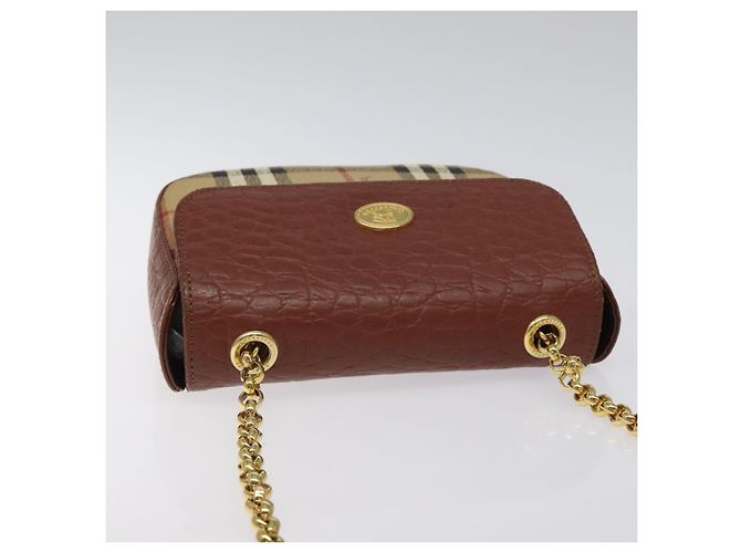 Autre Marque Borsa a spalla Burberrys Nova Check PVC Beige Oro Auth 124690 D'oro - vista 6