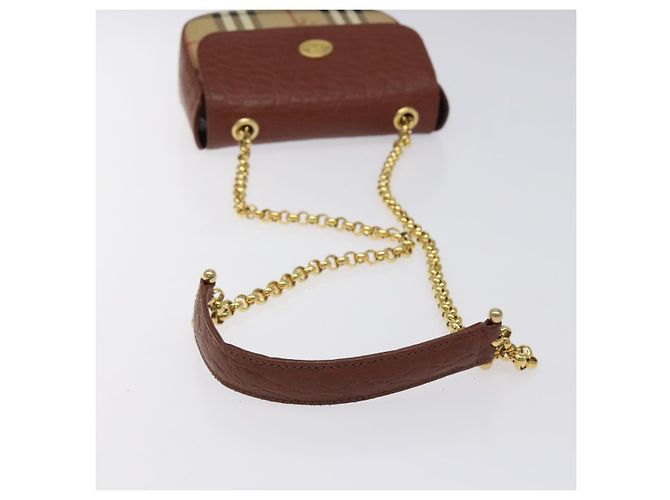 Autre Marque Borsa a spalla Burberrys Nova Check PVC Beige Oro Auth 124690 D'oro - vista 7