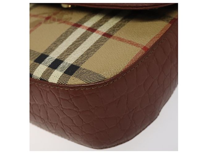 Autre Marque Borsa a spalla Burberrys Nova Check PVC Beige Oro Auth 124690 D'oro - vista 9