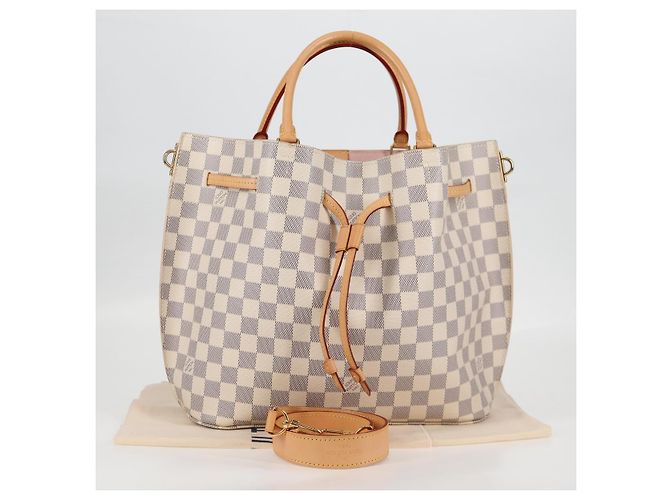 LOUIS VUITTON Borsa a Mano Giroratta Damier Azur N41579 LV Auth 121229M - vista 12