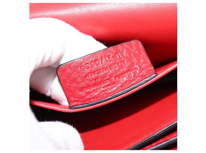 Borsa a spalla Vala Chain in pelle rossa e oro Auth gh168 di Salvatore Ferragamo Rosso D'oro - vista 12