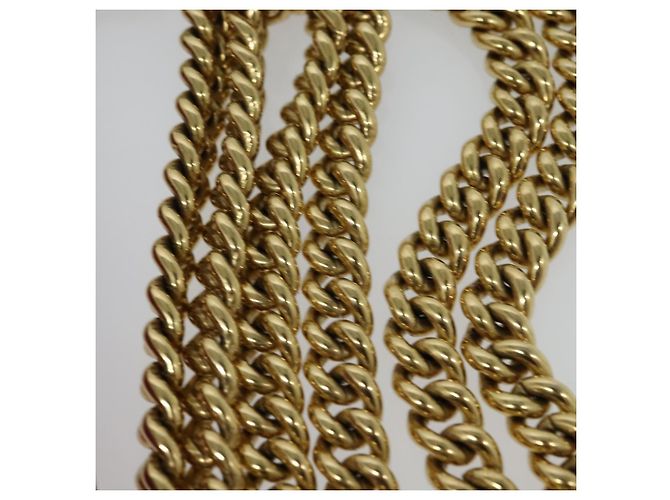 Borsa a spalla Vala Chain in pelle rossa e oro Auth gh168 di Salvatore Ferragamo Rosso D'oro - vista 8
