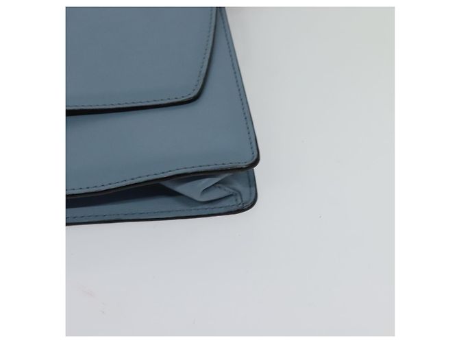PRADA Shoulder Bag Leather Light Blue Silver Auth 118618 Silvery - view 14
