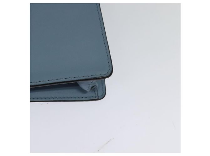 PRADA Shoulder Bag Leather Light Blue Silver Auth 118618 Silvery - view 16