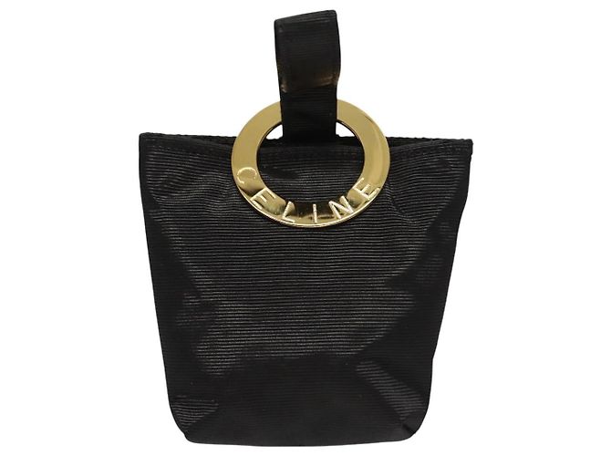 Céline CELINE Pouch Nylon Nero Oro Auth 121116 D'oro - vista 13