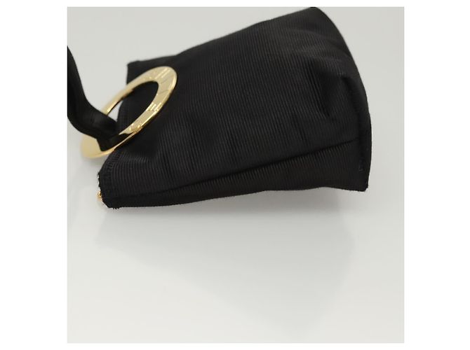 Céline CELINE Pouch Nylon Nero Oro Auth 121116 D'oro - vista 4