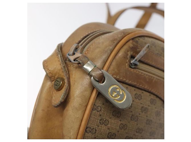 Gucci Borsa a spalla Micro GG Supreme PVC Beige Oro Auth ti3123 D'oro - vista 10